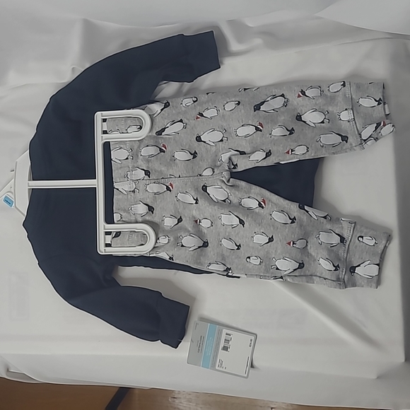 Carter's Baby HO HO HO Dashing Through The Snow 2 Piece set Long Sleeve . Sz 6M - Picture 3 of 4